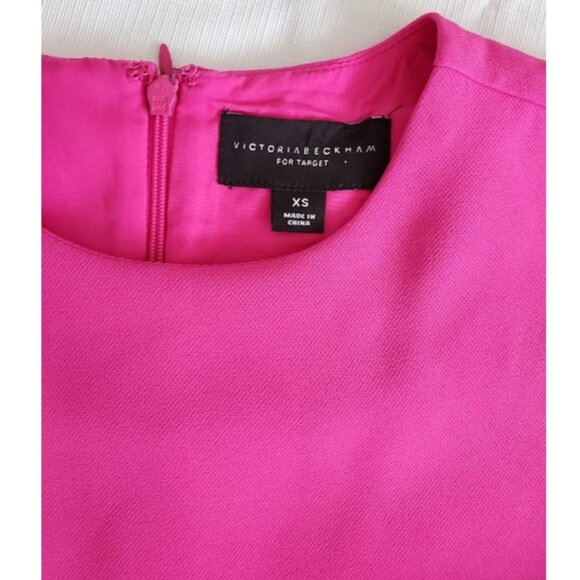 Victoria Beckham Pink Fuchsia Sleeveless Flounce Hem Sheath Dress - Size XS - Picture 5 of 7
